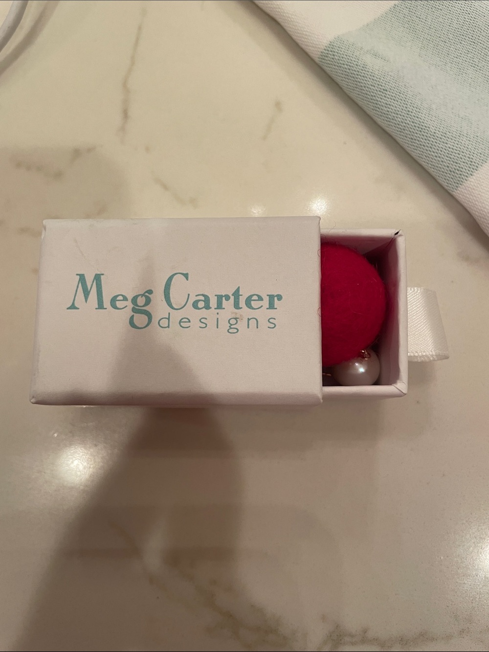 Meg Carter best selling Belle earring in red - Picture 6 of 6